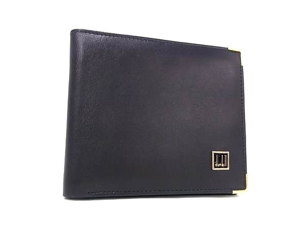 ■美品■ dunhill ダンヒル コンフィデンシャル レザー 二つ折り 財布 ウォレット 札入れ カード入れ メンズ ブラック系 DM6306