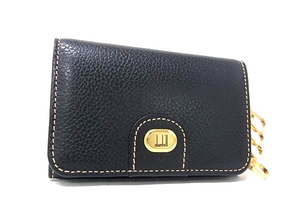 ■美品■ dunhill ダンヒル オックスフォード レザー 6連 キーケース 鍵入れ メンズ ブラック系 DM6314