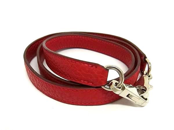 乐天商城 - ■美品■ HERMES エルメス トゴ ケリー用 ボリード用 シルバー金具 バッグ用 ショルダーストラップ 肩掛け レッド系 DB0002