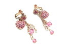 ■美品■ ANNASUI アナスイ ネジバネ式 ハート ラインストーン イヤリング アクセサリー ピンク系×ピンクゴールド系 DH0484