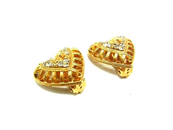 Other - NINA RICCI ニナリッチ ハート ラインストーン クリップ式 イヤリング アクセサリー レディース ゴールド系 DJ4907