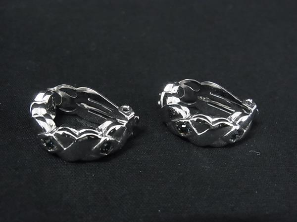 Other - ■美品■ NINA RICCI ニナリッチ カラーストーン クリップ式 イヤリング アクセサリー レディース シルバー系×グリーン系 DK0285