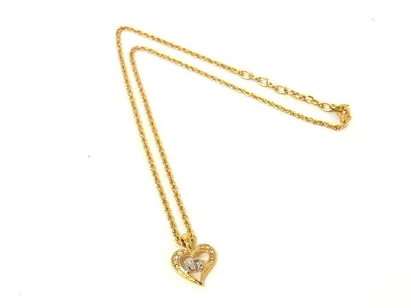 Other - ■美品■ NINA RICCI ニナリッチ ラインストーン ハート ネックレス ペンダント アクセサリー レディース ゴールド系 DK0479