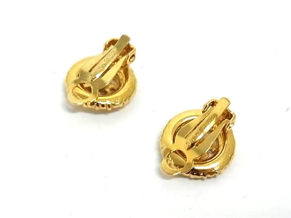 ■美品■ NINA RICCI ニナリッチ ラインストーン クリップ式 イヤリング アクセサリ...