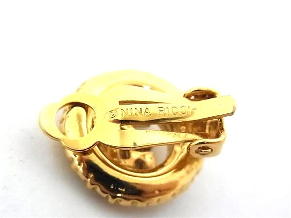 ■美品■ NINA RICCI ニナリッチ ラインストーン クリップ式 イヤリング アクセサリ...