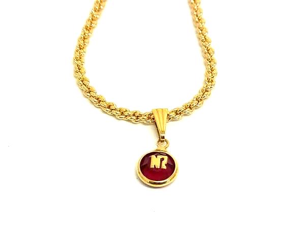 pleasure-Store 楽天市場店の■美品■ NINA RICCI ニナリッチ ネックレス ペンダント アクセサリー レディース ゴールド系×レッド系 DK1817｜アングル2