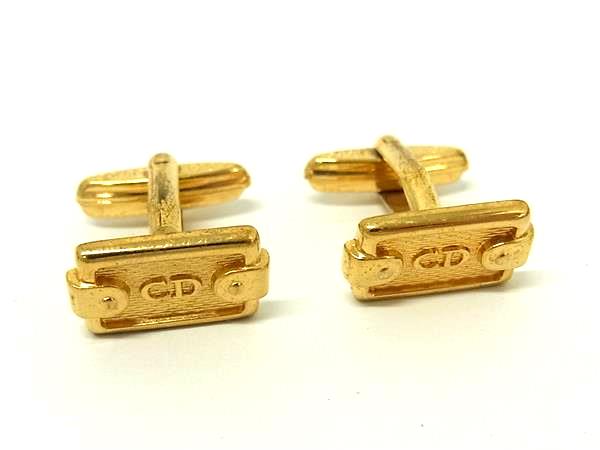 ChristianDior クリスチャンディオール ヴィンテージ カフスボタン カフリンクス アクセサリー ビジネス メンズ ゴールド系 DN1639