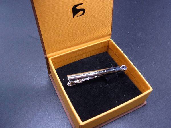 樂天商城 - ■美品■ ADESSO アデッソ カラーストーン ネクタイピン タイクリップ アクセサリー シルバー系×パープル系 DF0309 冠婚葬祭 結婚式 葬式