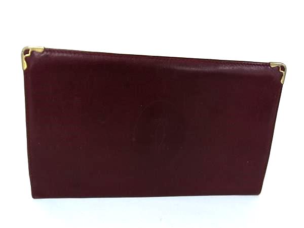 Cartier カルティエ マストライン レザー 二つ折り 長財布 ウォレット 札入れ メンズ レディース ボルドー系 DG4918