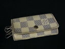 LOUIS VUITTON ルイヴィトン N60020 ダミエアズール ミュルティクレ4 4連 キーケース 鍵入れ レディース メンズ アイボリー系 DK0154