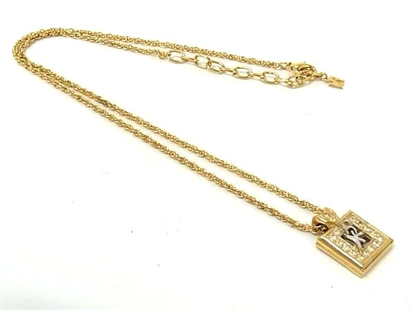 Pink - NINA RICCI ニナリッチ ラインストーン ネックレス ペンダント アクセサリー レディース ゴールド系 DK1021