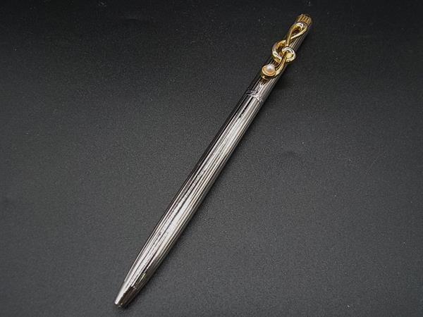 ■美品■ MIKIMOTO ミキモト 本真珠 アコヤ真珠 パール約4mm ツイスト式 ボールペン 筆記用具 ステーショナリー シルバー系 DL9984