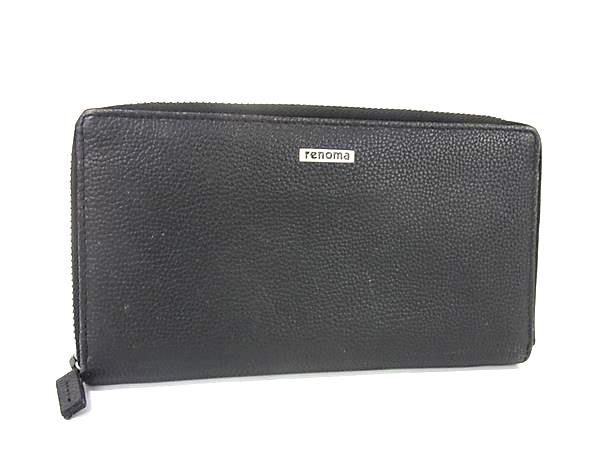 ■美品■ renoma レノマ レザー ラウンドファスナー 長財布 ウォレット 小銭入れ 札...