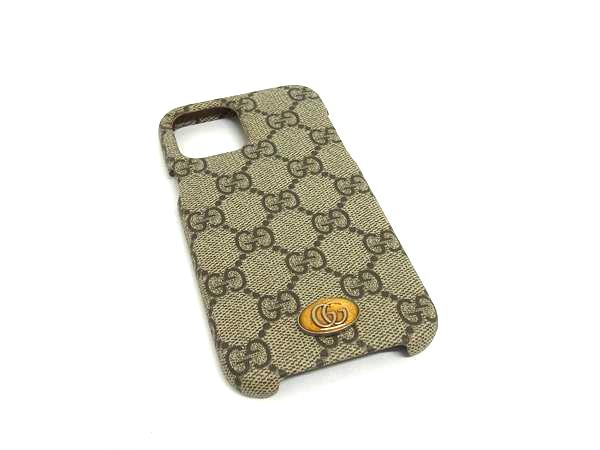 GUCCI GG柄 - ■新品■未使用■ GUCCI グッチ 668406・617664 GGマーモント GG柄 PVC iPhone12/12Proケース アイフォンケース アイボリー系 FR4274