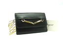 ■美品■ Salvatore Ferragamo フェラガモ レザー 6連 キーケース 鍵入れ レディース メンズ ブラック系 DJ5775