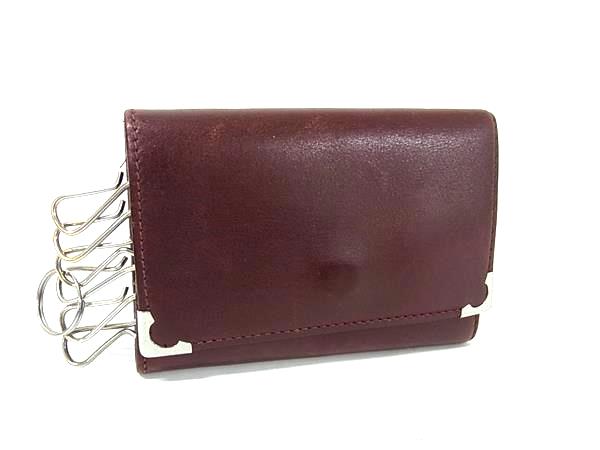 Cartier カルティエ マストライン レザー 6連 キーケース 鍵入れ レディース ボルドー系 DK2323
