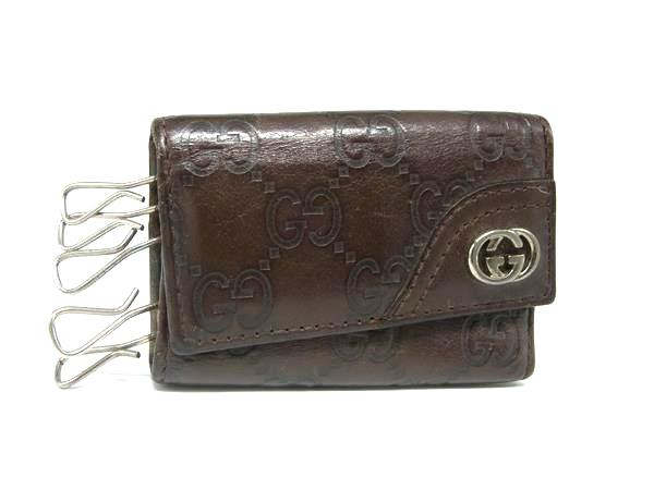 グッチ キーケース GUCCI グッチ インターロッキングG レザー GG柄 キーケース 鍵入れ レディース メンズ ブラウン系 DM0082