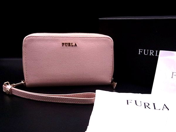 樂天商城 - FURLA フルラ レザー ラウンドファスナー 長財布 ウォレット 札入れ ピンク系×ベージュ系 DM1035