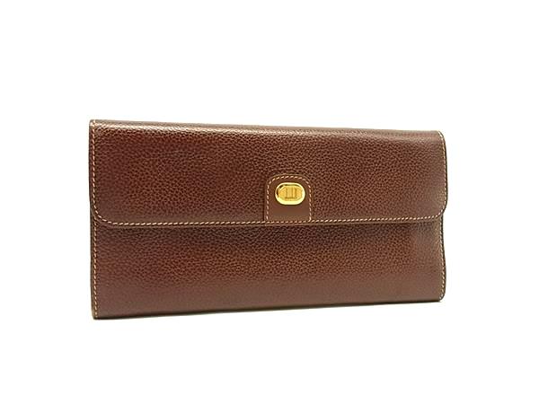C, G - dunhill ダンヒル レザー 三つ折り 長財布 ウォレット 札入れ 小銭入れ カード入れ メンズ ブラウン系 DM4479