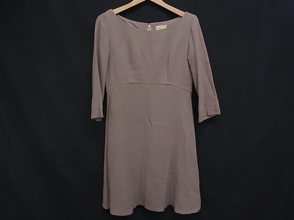 乐天商城 - ■美品■ Sybilla シビラ レーヨン×ウール 七分袖 ワンピース サイズ L 洋服 レディース グレージュ系 DM6073