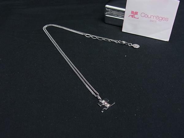 Red Coral - ■美品■ courreges クレージュ ラインストーン ネックレス ペンダント アクセサリー レディース シルバー系 DM6228