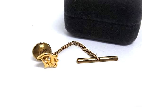ChristianDior クリスチャンディオール ヴィンテージ ネクタイピン タイチェーン アクセサリー 紳士 メンズ ゴールド系 DM6893