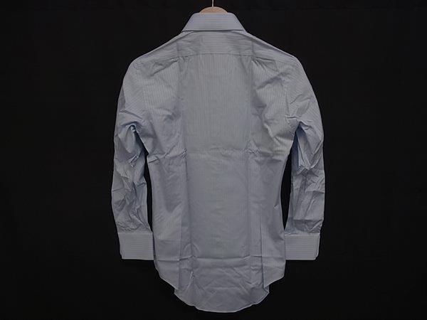 ■美品■ LANVIN ランバン コットン100％ ストライプ 長袖 Yシャツ トップス 洋服 メンズ ブルー系 DH1251