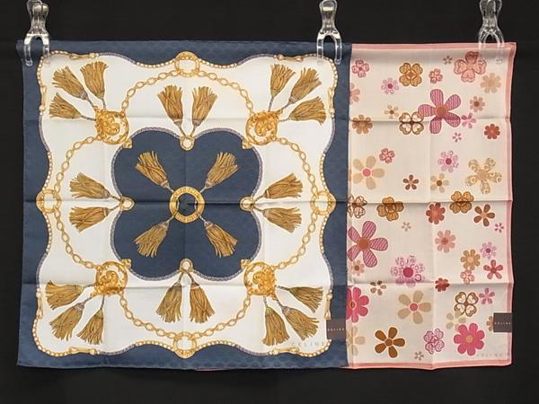 ■新品同様■ CELINE セリーヌ マカダム柄 花柄 コットン100％ ハンカチ ハンカチーフレディース メンズ 2点セット DI0985