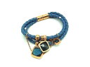 Folli Follie フォリフォリ レザー ブレスレット アクセサリー レディース ブルー系×ゴールド系 DJ5276