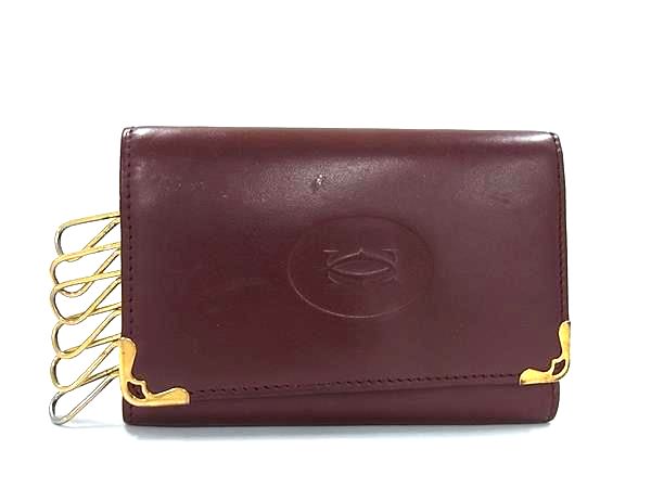 Cartier カルティエ 6連 キーケース 鍵入れ メンズ レディース ボルドー系 DK2657