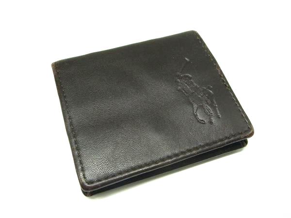 ■美品■ POLO RALPH LAUREN ポロラルフローレン レザー コインケース コインパース 小銭入れ ブラウン系 DM0090