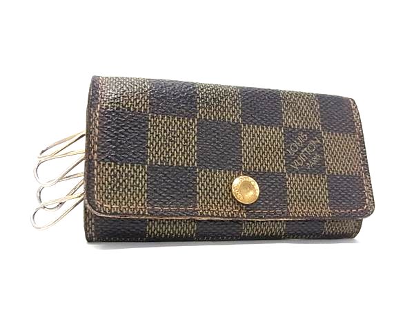 LOUIS VUITTON ルイヴィトン N62631 ダミエ ミュルティクレ4 4連 キーケース 鍵入れ メンズ レディース ブラウン系 DM6924