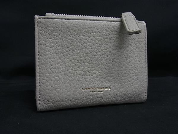 乐天商城 - ■極美品■ カンポマルツィオ Campo Marzio レザー 二つ折り 財布 ウォレット 札入れ 小銭入れ レディース グレー系 DM6939