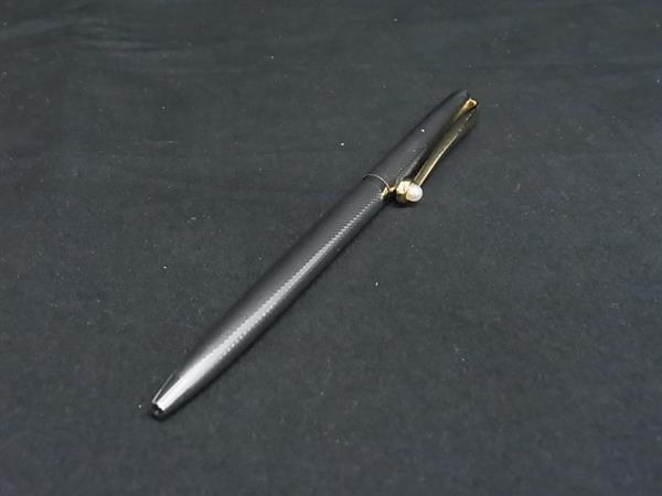 ■美品■ MIKIMOTO ミキモト 本真珠 アコヤ真珠 パール 約3? ツイスト式 ボールペン 筆記用具 ステーショナリー シルバー系 DM7130