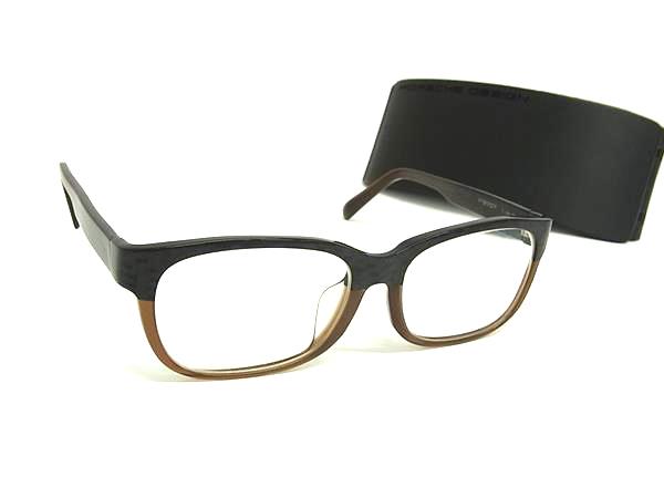 PORSCHE DESIGN ポルシェデザイン P´8707 C140 度入り メガネ めがね 眼鏡 メンズ レディース ブラック系×ブラウン系 DM7358