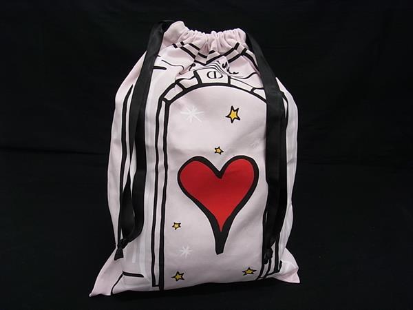 ■美品■ ChristianDior ディオール コットン×ポリエステル 巾着型 マルチポーチ マルチケース 小物入れピンク系 DJ7302