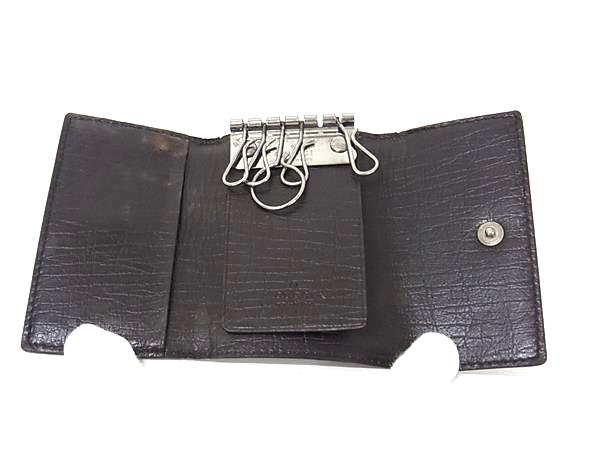 GUCCI グッチ 115063 0416 GG柄 レザー 6連 キーケース 鍵入れ メンズ レディース グレージュ系 DK3144