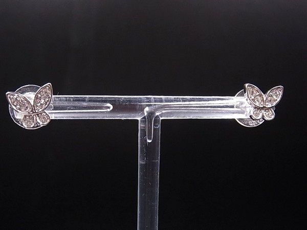 乐天商城 - ■美品■ SWAROVSKI スワロフスキー ラインストーン バタフライ 蝶 ピアス アクセサリー レディース シルバー系 DM1089