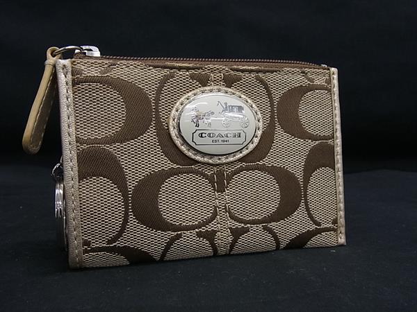 COACH - ■極美品■ COACH コーチ シグネチャー キャンバス×レザー コインケース コインパース 小銭入れ マルチポーチ ブラウン系 DM1376