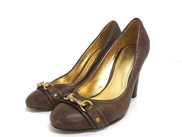 樂天商城 - COACH コーチ レザー ヒール パンプス 表記サイズ 36(約22.5cm) 靴 シューズ ゴールド系 DM1466
