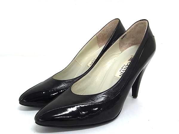 樂天商城 - LANVIN ランバン パテントレザー×レザー ヒール パンプス サイズ 5 1/2 (日本サイズ約22.5cm) 靴 シューズ ブラック系 DM1527