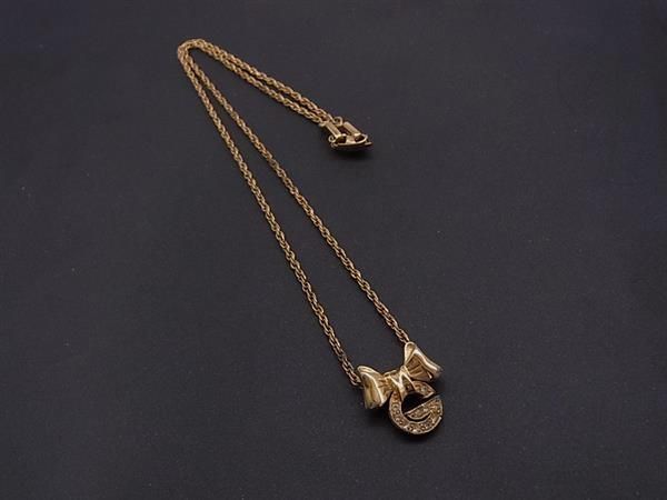 Other - GIVENCHY ジバンシィ ヴィンテージ ラインストーン リボン ネックレス ペンダント アクセサリー レディース ゴールド系 DM4647