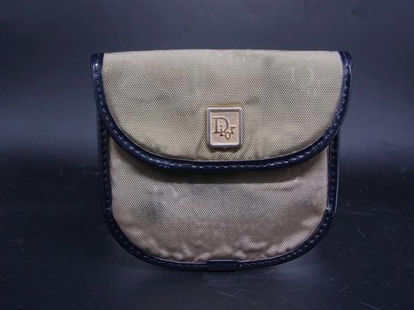 CHRISTIAN DIOR - ChristianDior クリスチャンディオール ナイロンキャンバス コインケース コインパース 小銭入れ グレージュ系 DM6473