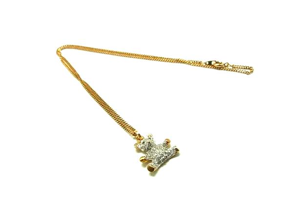 Rhodolite - ■美品■ SWAROVSKI スワロフスキー クリスタル テディベア ネックレス ペンダント アクセサリー レディース ゴールド系 DM6494