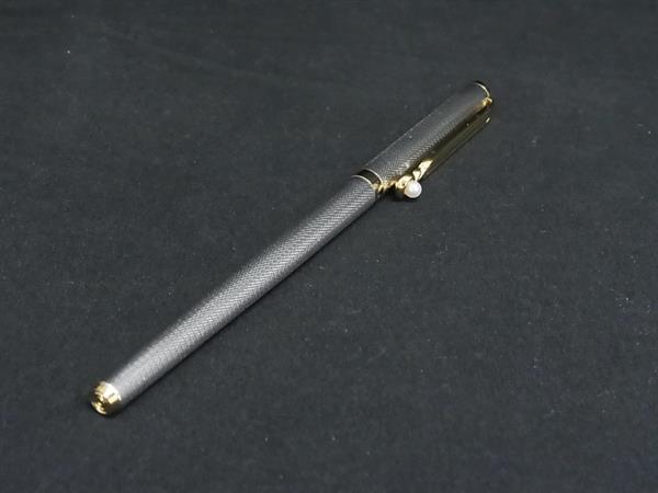 ■美品■ MIKIMOTO ミキモト 本真珠 アコヤ真珠 パール 約3mm キャップ式 ボールペン 筆記用具 文房具 シルバー系×ゴールド系 DM7544