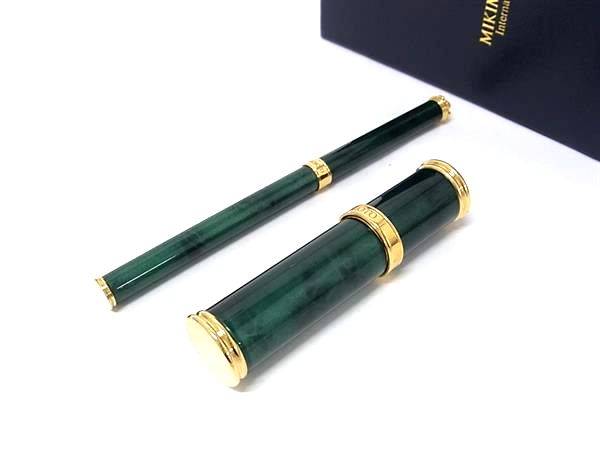夏威夷珠宝 - ■美品■ MIKIMOTO ミキモト 本真珠 アコヤ真珠 パール 約5mm リップブラシ アトマイザー 2点セット グリーン系×ゴールド系 DM7586