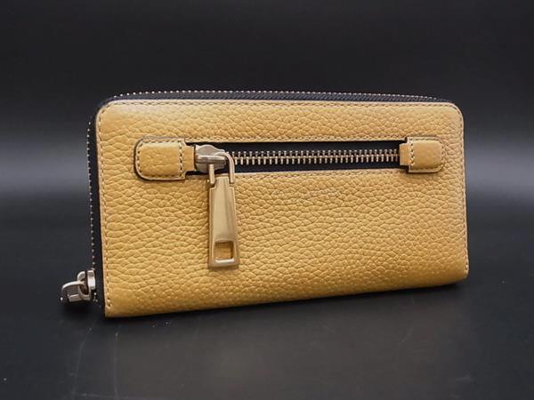 ■美品■ MARC JACOBS マークジェイコブス レザー ラウンドファスナー 長財布 ウォレット マスタードイエロー系 DH7730