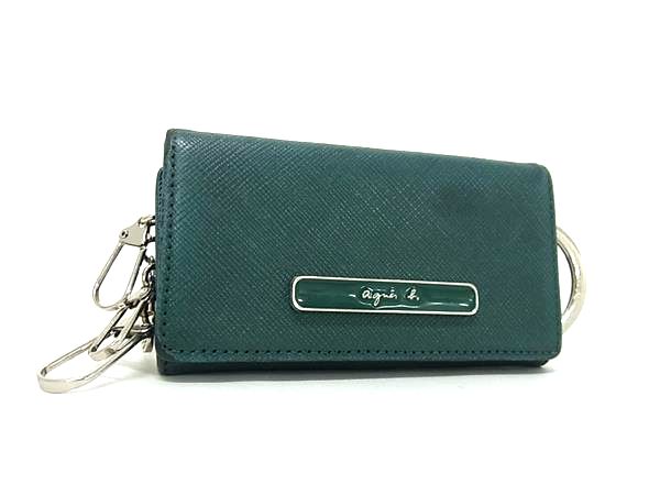 agnes b. アニエスベー レザー 4連 キーケース 鍵入れ レディース グリーン系 DI4527