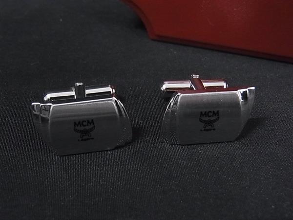 ■美品■ MCM エムシーエム カフスボタン カフリンクス アクセサリー ビジネス 紳士 メンズ シルバー系 DK4218