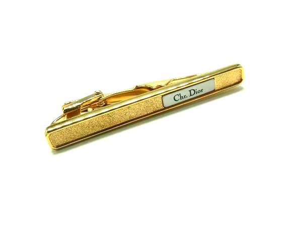 ■美品■ ChristianDior クリスチャンディオール タイピン タイクリップ アクセサリー 紳士 ビジネス メンズ ゴールド系 DM6609